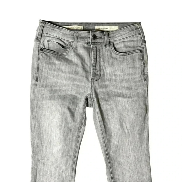 Anthro Pilcro Medium Gray High Rise Skinny Denim Jeans Women's sz 27 - Picture 3 of 7